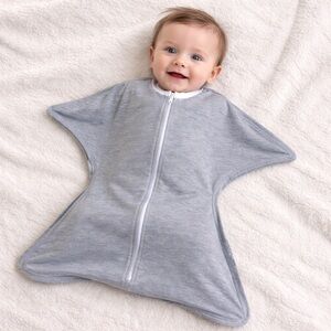 SleepingBaby Zipadee-Zip Gray Sleep Sack Swaddle Small 4–8M